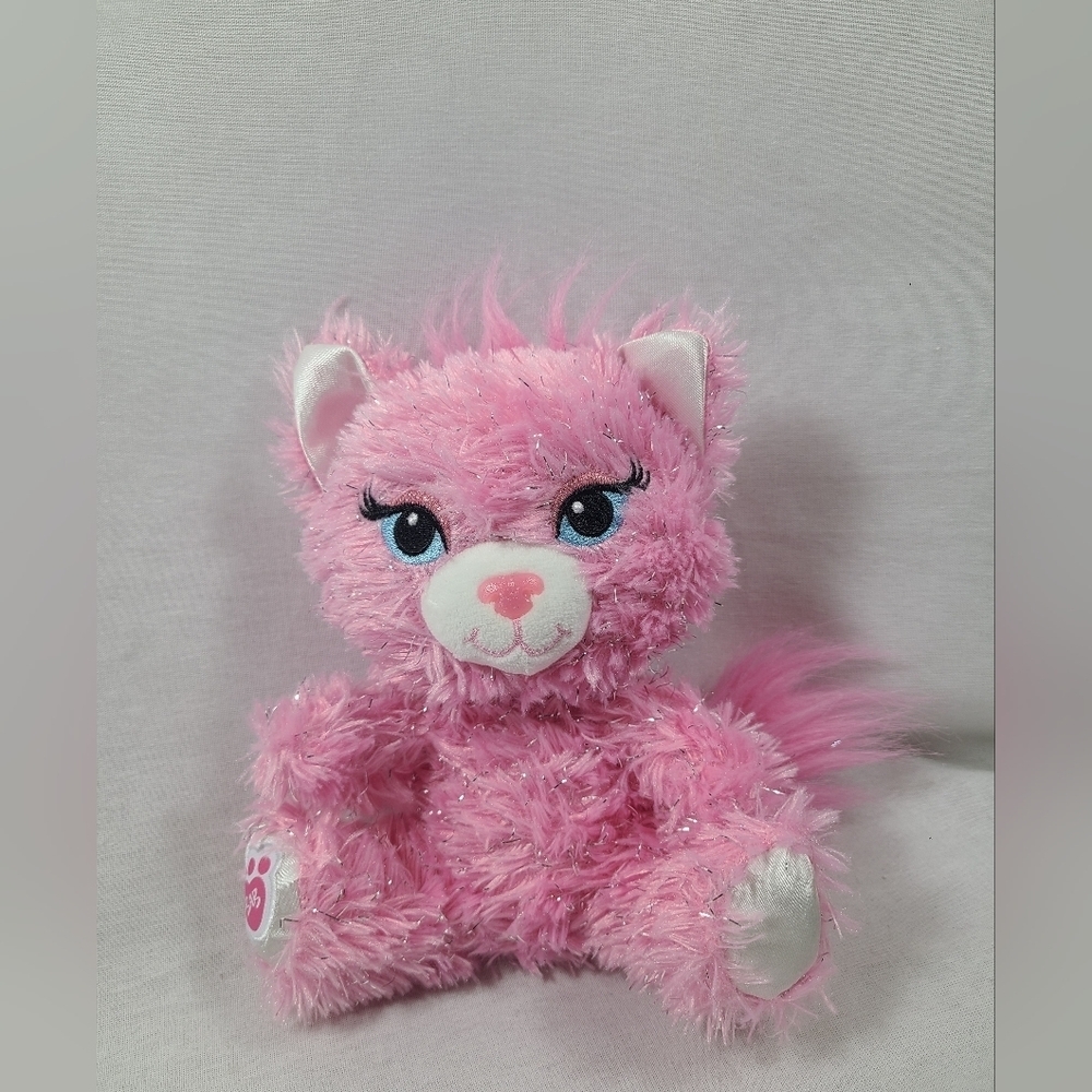 Build a Bear Buddies 2015 Glitter Sassy Pink Kitty Cat Formerly Smallfry Size 8"